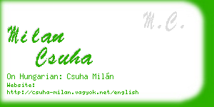milan csuha business card